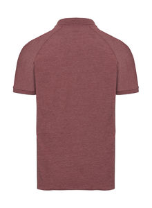 Polo publicitaire homme manches courtes raglan | Ravenel Maroon Marl