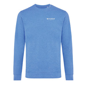 Pull personnalisé | Pull à col rond en coton recyclé non teinté Heather Blue