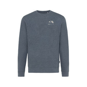 Pull personnalisé | Pull à col rond en coton recyclé non teinté Heather Navy