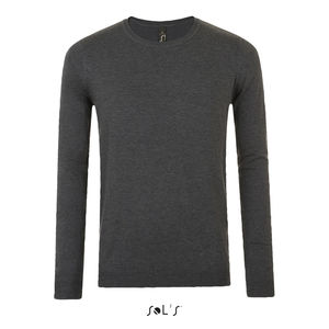 Pull personnalisé col rond homme | Ginger Men Anthracite chiné