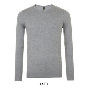 Pull personnalisé col rond homme | Ginger Men Gris chiné