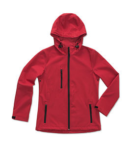 Softshell publicitaire femme manches longues avec capuche | Women`s Active Hooded Jacket Crimson Red