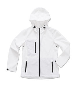 Softshell publicitaire femme manches longues avec capuche | Women`s Active Hooded Jacket White