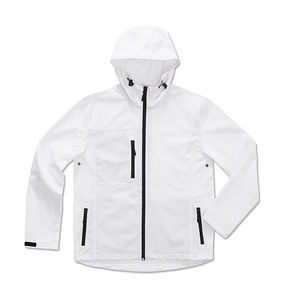 Softshell publicitaire homme manches longues avec capuche | Active Softest Shell Hooded Jacket White