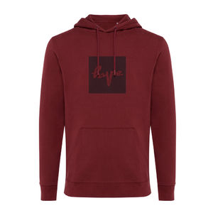 Sweat personnalisé | Sweat à capuche en coton recyclé rouge bordeaux