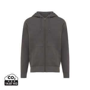 Sweat personnalisé | Sweat à capuche avec zip en coton recyclé Gris anthracite