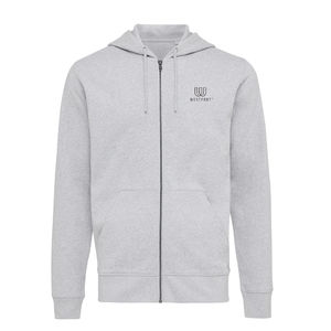 Sweat personnalisé | Sweat à capuche avec zip en coton recyclé Heather Grey