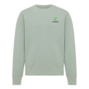 Sweat personnalisé | Sweater à col rond en coton recyclé Iceberg green