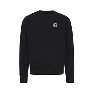 Sweat personnalisé | Sweater à col rond en coton recyclé Noir