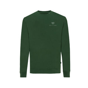 Sweat personnalisé | Sweater à col rond en coton recyclé Forest Green