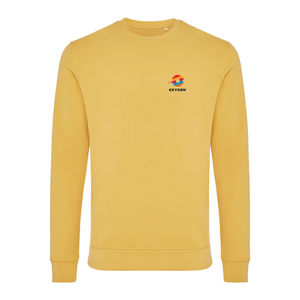 Sweat personnalisé | Sweater à col rond en coton recyclé ochre yellow