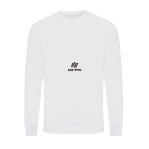 Sweat personnalisé | Sweater à col rond en coton recyclé recycled white