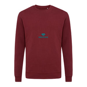 Sweat personnalisé | Sweater à col rond en coton recyclé rouge bordeaux