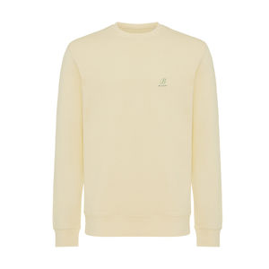 Sweat personnalisé | Sweater léger à col rond en coton recyclé cream yellow