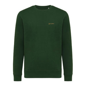 Sweat personnalisé | Sweater léger à col rond en coton recyclé Forest Green