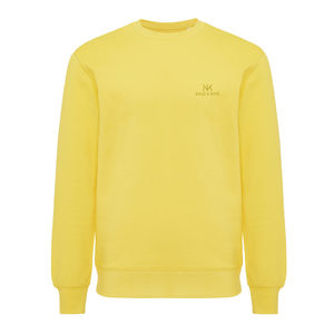 Sweat personnalisé | Sweater léger à col rond en coton recyclé Jaune