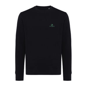 Sweat personnalisé | Sweater léger à col rond en coton recyclé Noir