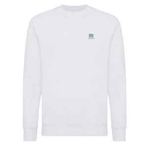 Sweat personnalisé | Sweater léger à col rond en coton recyclé recycled white