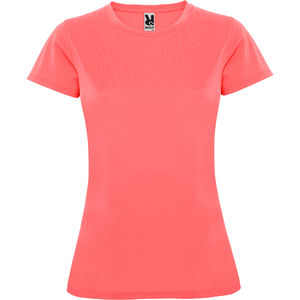 T-shirt femme publicitaire sport | Montercarlo Corail fluo