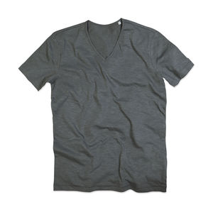 T-shirt publicitaire homme manches courtes col en v | Shawn V-neck Men Slate Grey