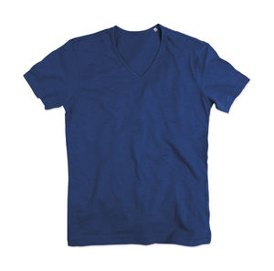 T-shirt publicitaire homme manches courtes col en v | Shawn V-neck Men True Blue