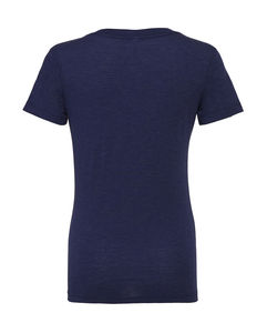 T-shirt femme triblend col v publicitaire | Naos Navy Triblend