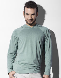 T-shirt personnalisé unisexe manches longues avec capuche | Cecil Doubledyed Seafoam