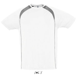 Tee-shirt publicitaire bicolore homme | Match Blanc