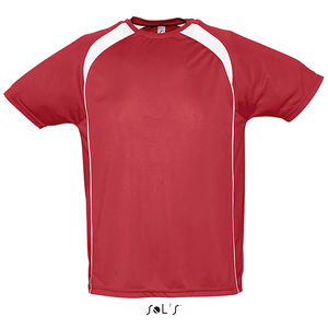 Tee-shirt publicitaire bicolore homme | Match Rouge