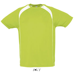 Tee-shirt publicitaire bicolore homme | Match Vert pomme