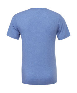 T-shirt triblend col v personnalisé | Castor Blue Triblend