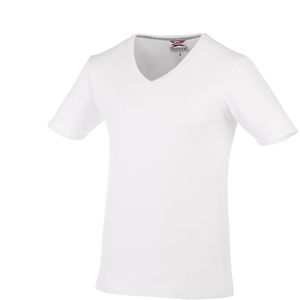 T-shirt publicitaire col V manches courtes pour hommes Bosey Blanc