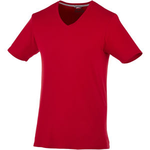 T-shirt publicitaire col V manches courtes pour hommes Bosey Rouge foncé