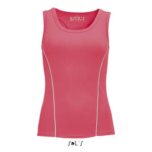 Débardeur personnalisé running femme | Rio Corail fluo