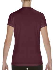 T-shirt femme performance publicitaire | Amos Sport Dark Maroon