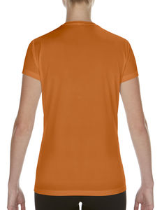 T-shirt femme performance publicitaire | Amos Sport Orange