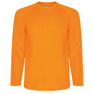 T-shirt sport manches longues publicitaire | Montercarlo Orange fluo