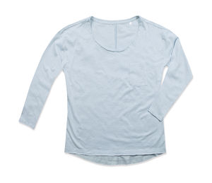 Tee-shirt publicitaire femme manches longues | Sharon Oversized Long Sleeve Powder Blue