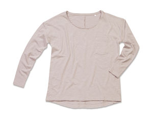 Tee-shirt publicitaire femme manches longues | Sharon Oversized Long Sleeve Powder Rose