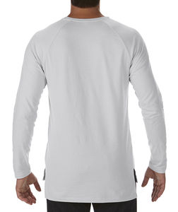 T-shirt publicitaire unisexe manches longues | Long and Lean Raglan LS Silver