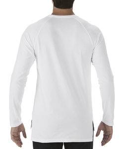 T-shirt publicitaire unisexe manches longues | Long and Lean Raglan LS White