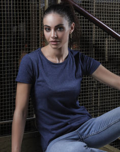 T-shirt publicitaire femme manches courtes cintré | Fano Denim Melange