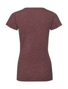 T-shirt femme col v hd publicitaire | Penang Maroon Marl