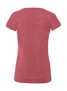 T-shirt femme col v hd publicitaire | Penang Red Marl