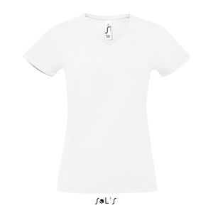 Tee-shirt publicitaire femme col V | Imperial V Women Blanc