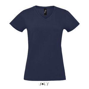 Tee-shirt publicitaire femme col V | Imperial V Women French marine