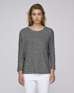 T-shirt fil flammé femme | Stella Turns Slub Slub Heather Steel Grey