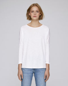 T-shirt fil flammé femme | Stella Turns Slub White