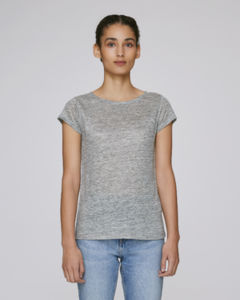 T-shirt lin femme | Stella Glows Linen Linen Mid Heather Grey