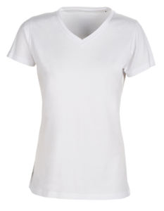 Tee-Shirts pub Ladies' no label V-neck t-shirt SE634 White